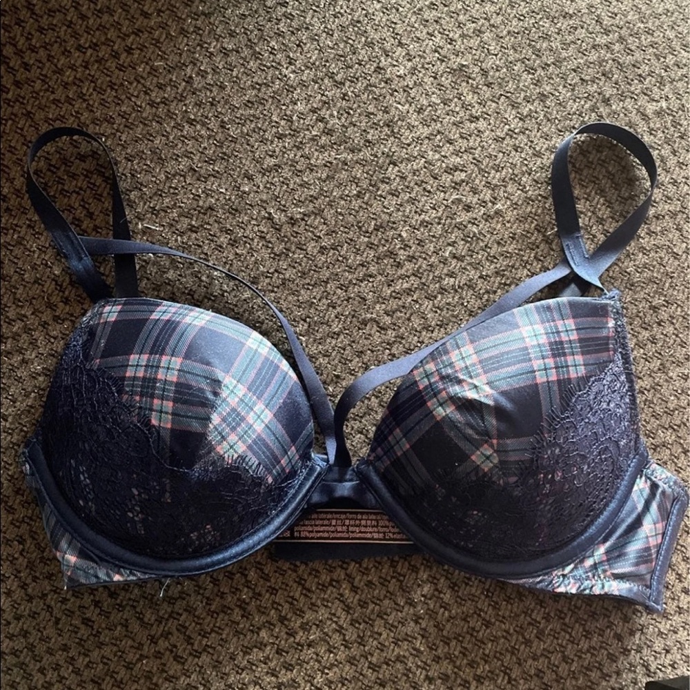 Victoria’s Secret Navy Plaid Bra 32A